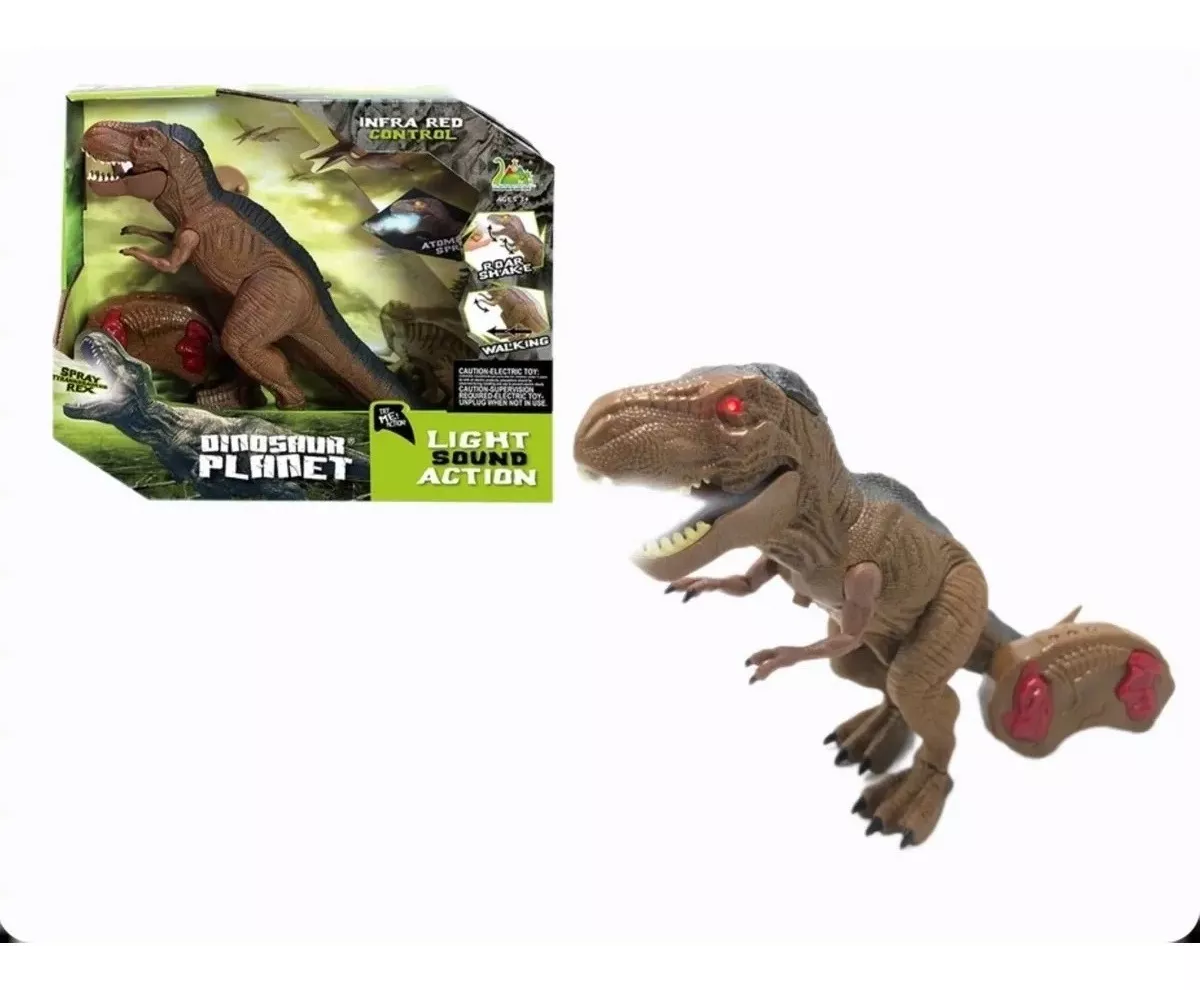 Dinosaurio Rex Con Sonido +movimiento +humo +control Remoto