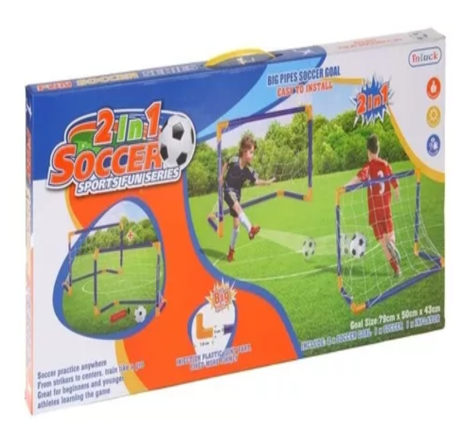 Canchas Futbol Armable 2 Canchas + Malla + Balón + Inflador