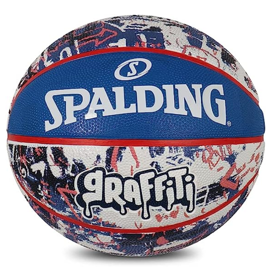 Balón Baloncesto Spalding Graffiti #7 Blanco Azul