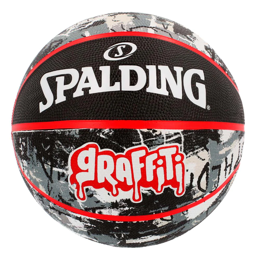 Balón Baloncesto Spalding Graffiti #7 Negro rojo