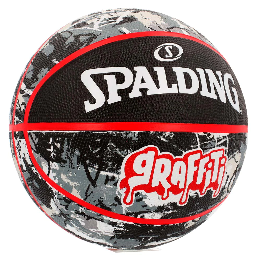 Balón Baloncesto Spalding Graffiti #7 Negro rojo