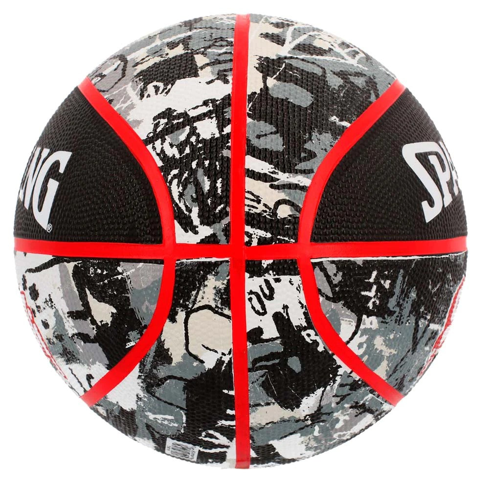 Balón Baloncesto Spalding Graffiti #7 Negro rojo