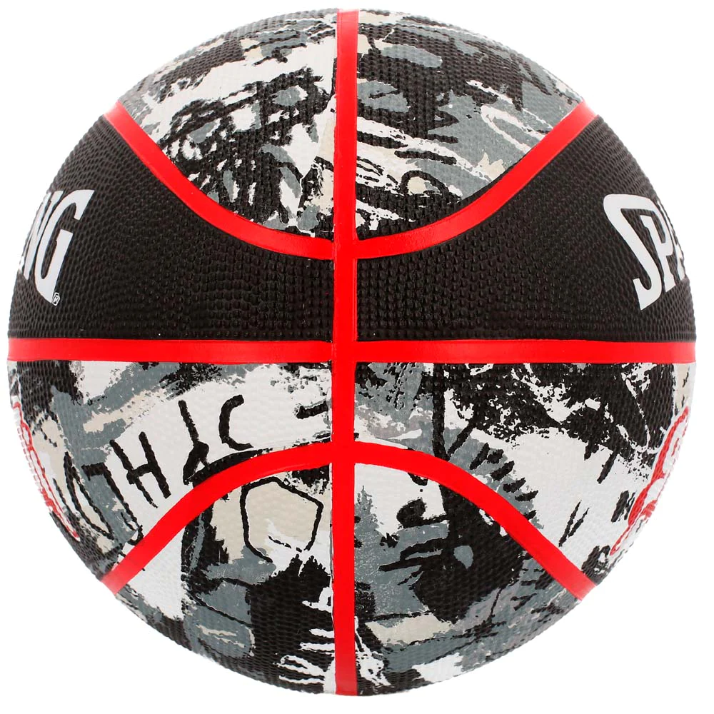 Balón Baloncesto Spalding Graffiti #7 Negro rojo