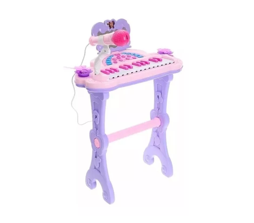 Piano Infantil Rosado Con Micrófono Mp3 Usb