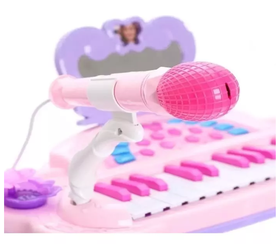 Piano Infantil Rosado Con Micrófono Mp3 Usb