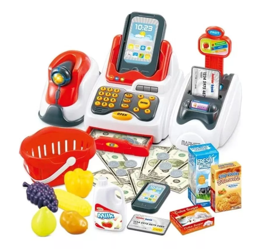 Máquina Registradora Infantil De Supermercado 33 Pcs