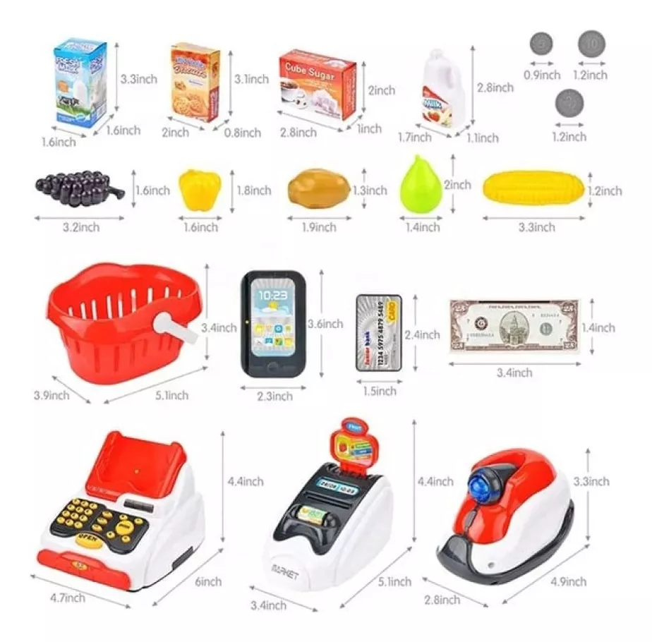 Máquina Registradora Infantil De Supermercado 33 Pcs