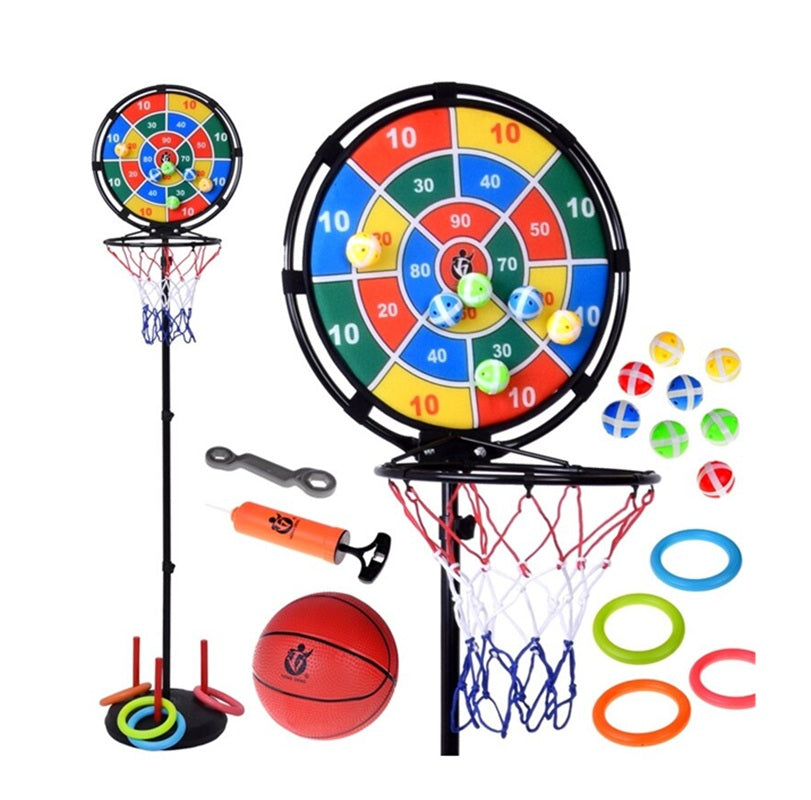 Juego Cancha De Baloncesto + Tiro Al Blanco + Aros