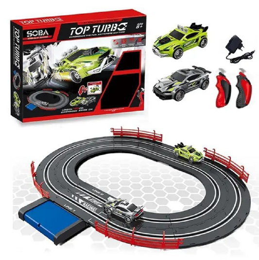 Pista De Carreras Eléctrica Topturbe 2 Carros 180 Cm