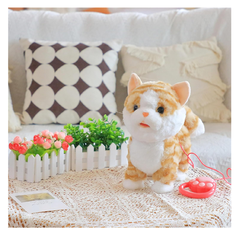 Mascota Infantil Gatito Con Sonidos + Movimiento + Correa