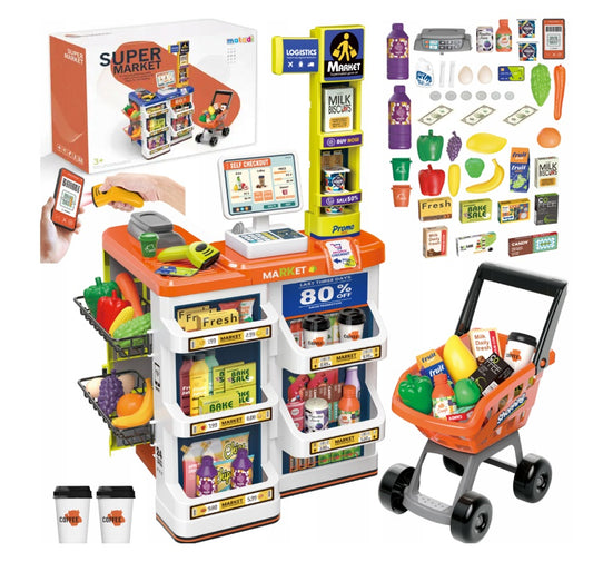 Supermercado Infantil 60 Pcs Con Carrito De Mercado