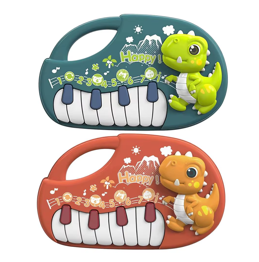 Piano Infantil Sonidos Forma De Dinosaurio Luces + Sonidos