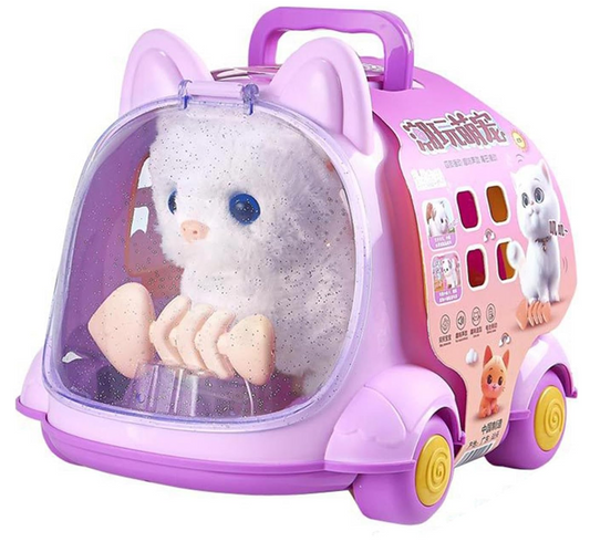 Mascota Infantil Gatito Con Sonidos + Movimiento + Maleta