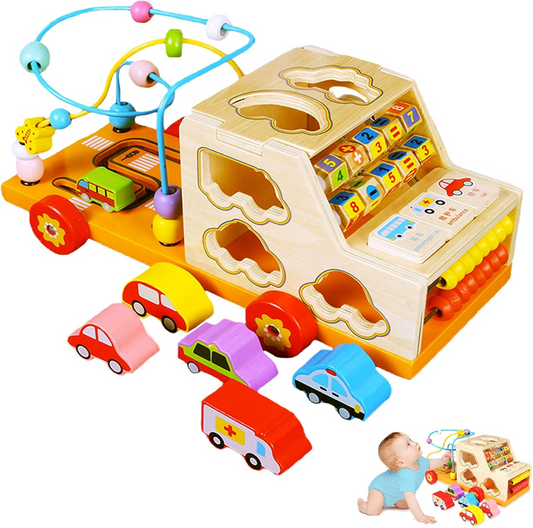 Coche Laberinto Montessori Figuras + Encastre Multifuncional