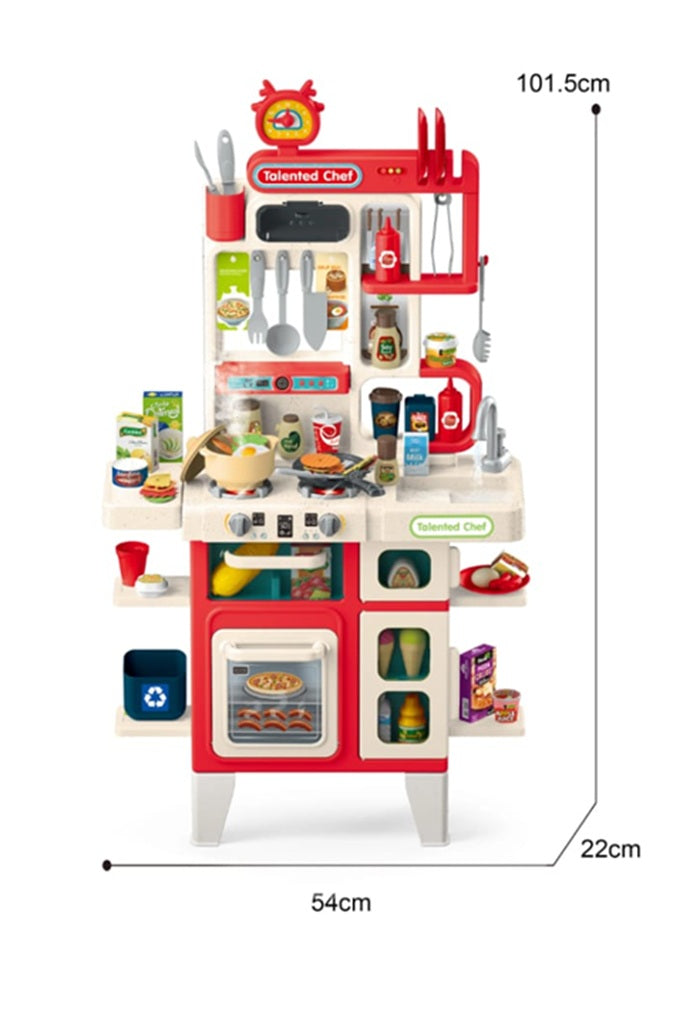 Cocina Infantil 101 Cm 104 Pcs Luces +sonidos +agua +vapor