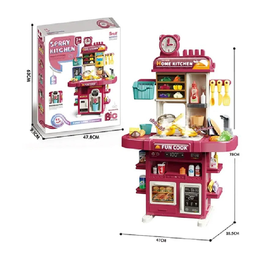 Cocina Infantil Home Kitchen 42 Pcs Luz+ Sonido + Vapor+agua