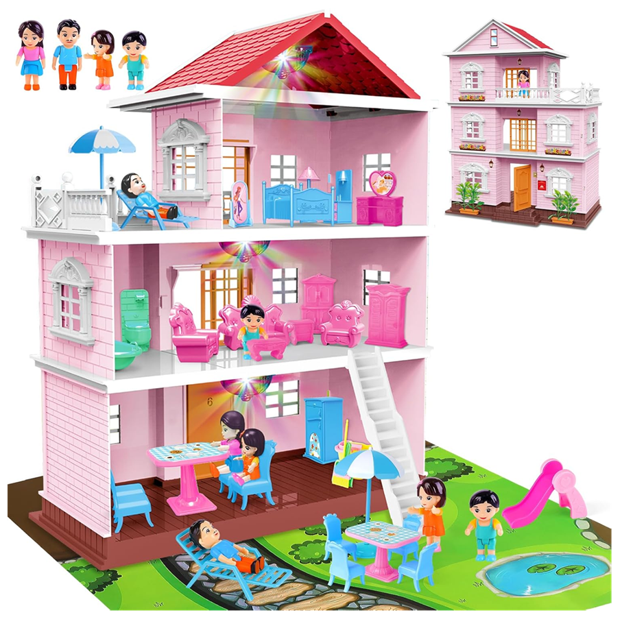 Casa De Muñecas Infantil Villa Rosada