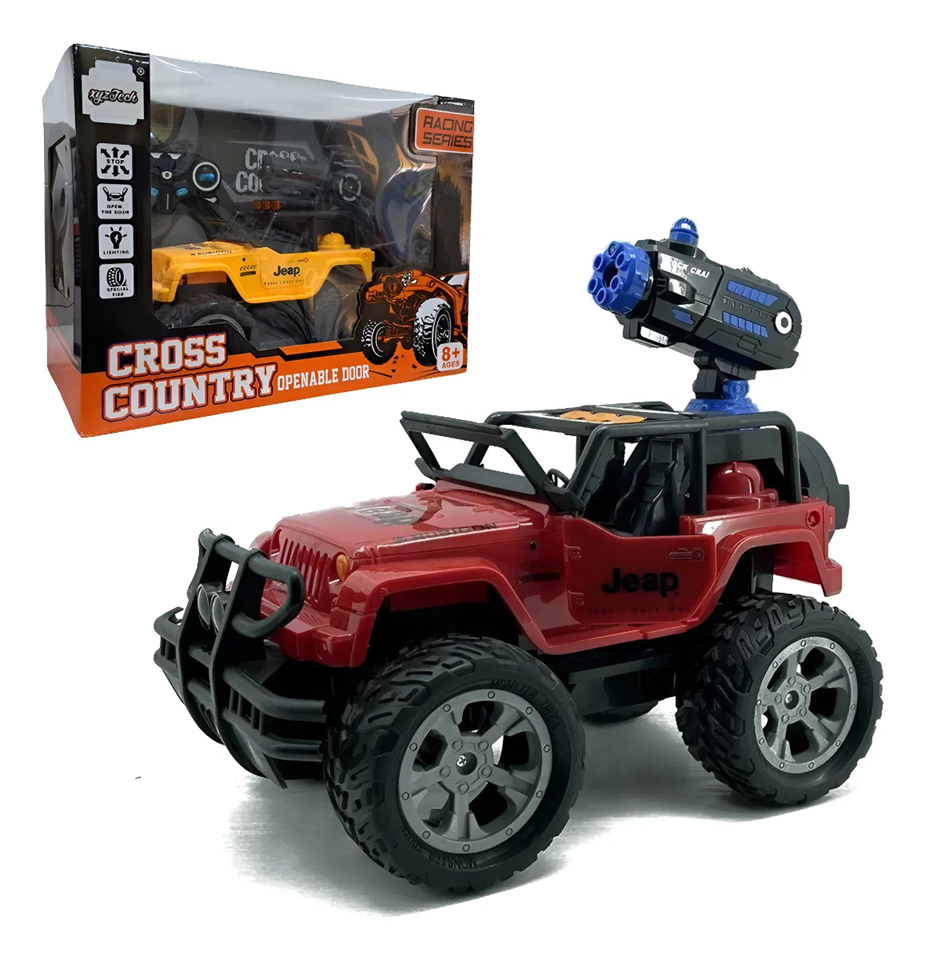 Carro A Control Remoto Jeep Con Cañon Bota Hidrogel