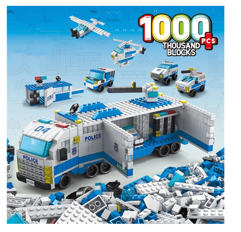 Arma Todo Bloques Para Armar 1000 Pcs Camión Policía