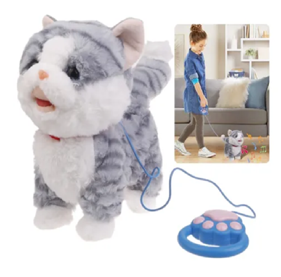 Mascota Infantil Gatito Con Sonidos + Movimiento + Correa