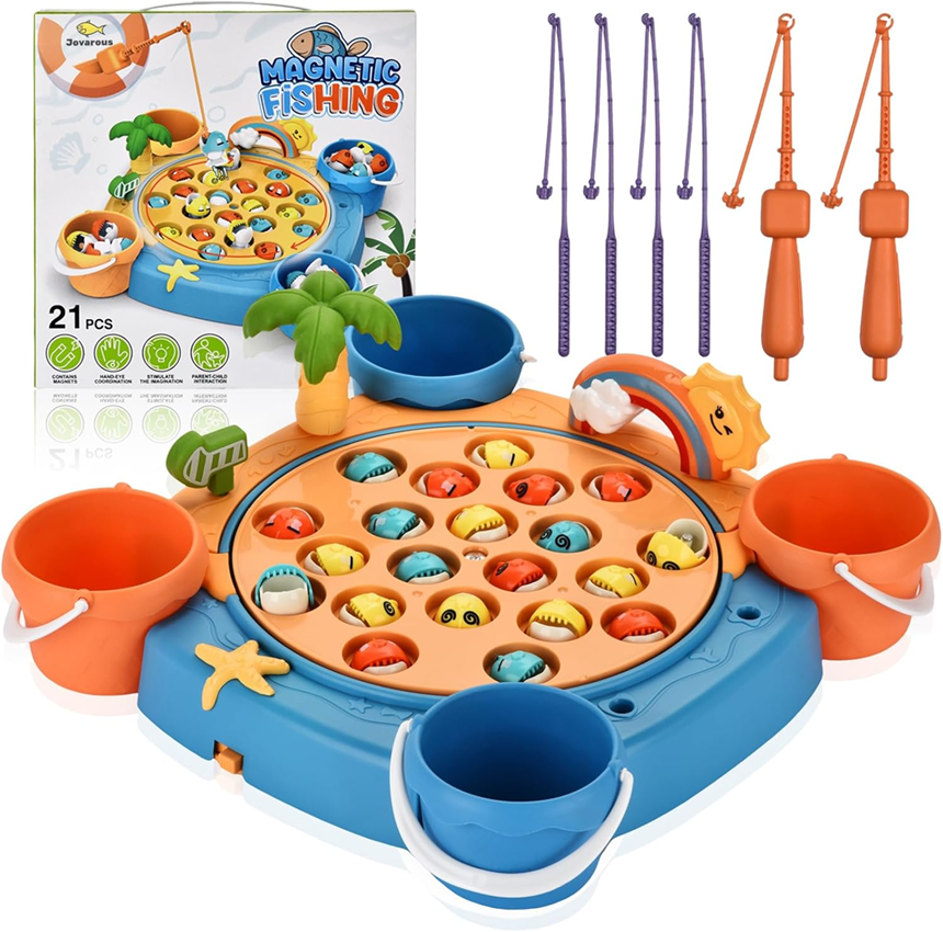 Juego De Pesca Magnético Juguete Giratorio Infantil 21 Pcs