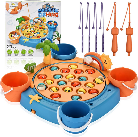 Juego De Pesca Magnético Juguete Giratorio Infantil 21 Pcs