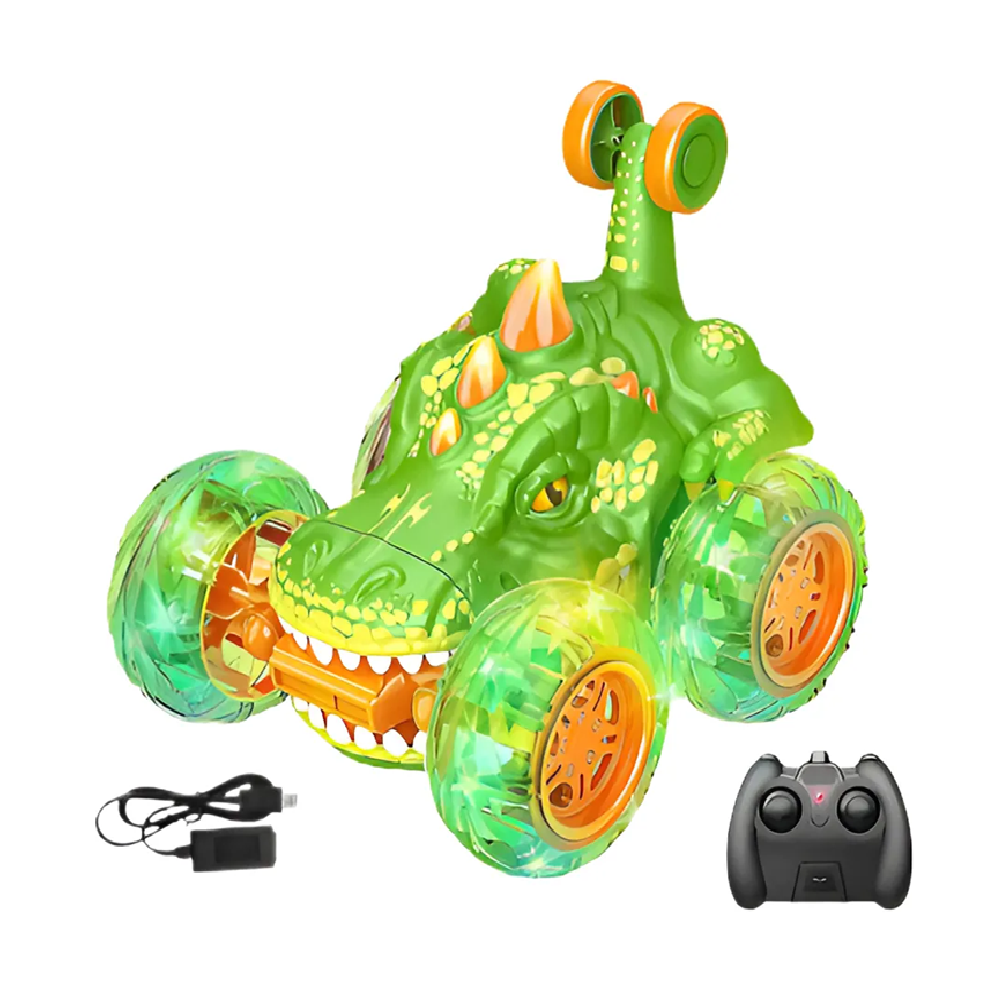 Carro Loco A Control Remoto Dinosaurio Giros 360°