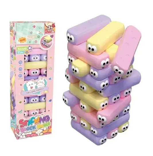 Juego De Apilables Torre Jenga Caritas Dado Infantil Adultos