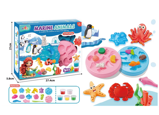 Set Infantil De Plastilina Animales Marinos + Moldes