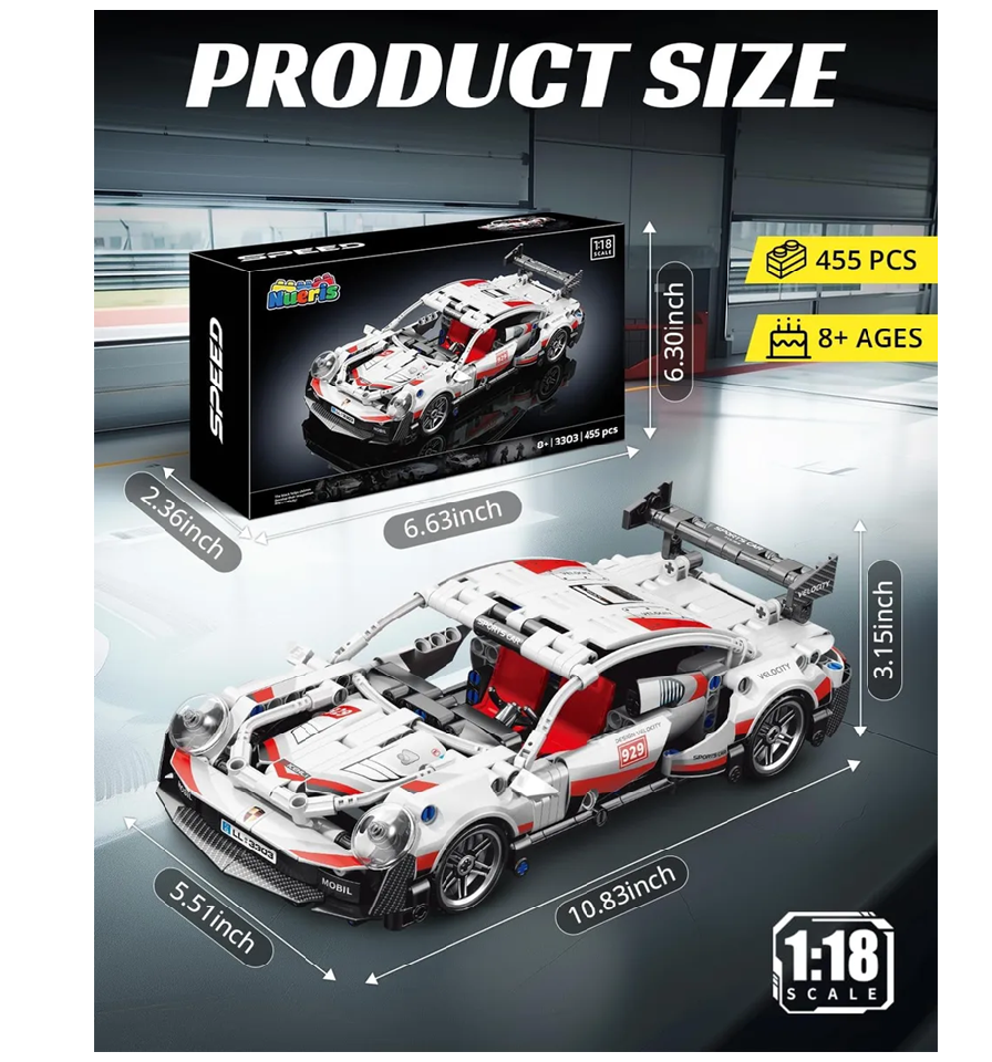 Arma Todo Bloques Para Armar Carro De Pista 455 Pcs