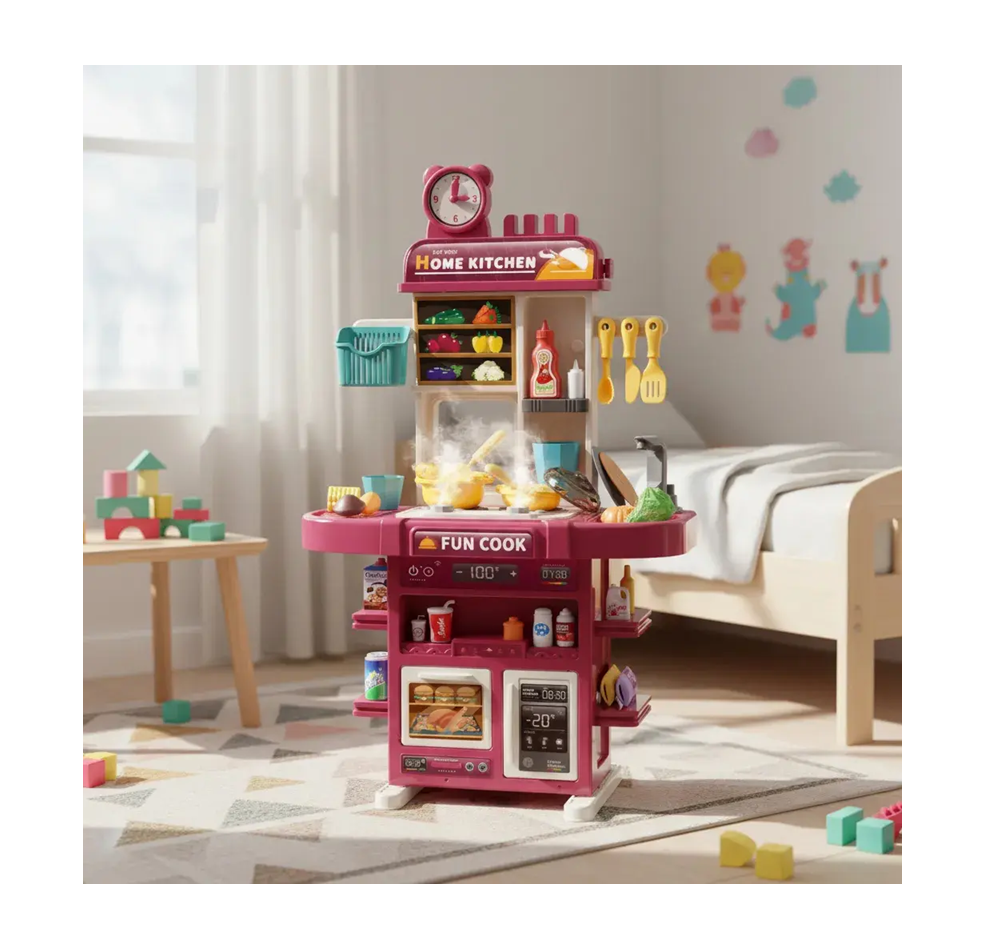 Cocina Infantil Home Kitchen 42 Pcs Luz+ Sonido + Vapor+agua