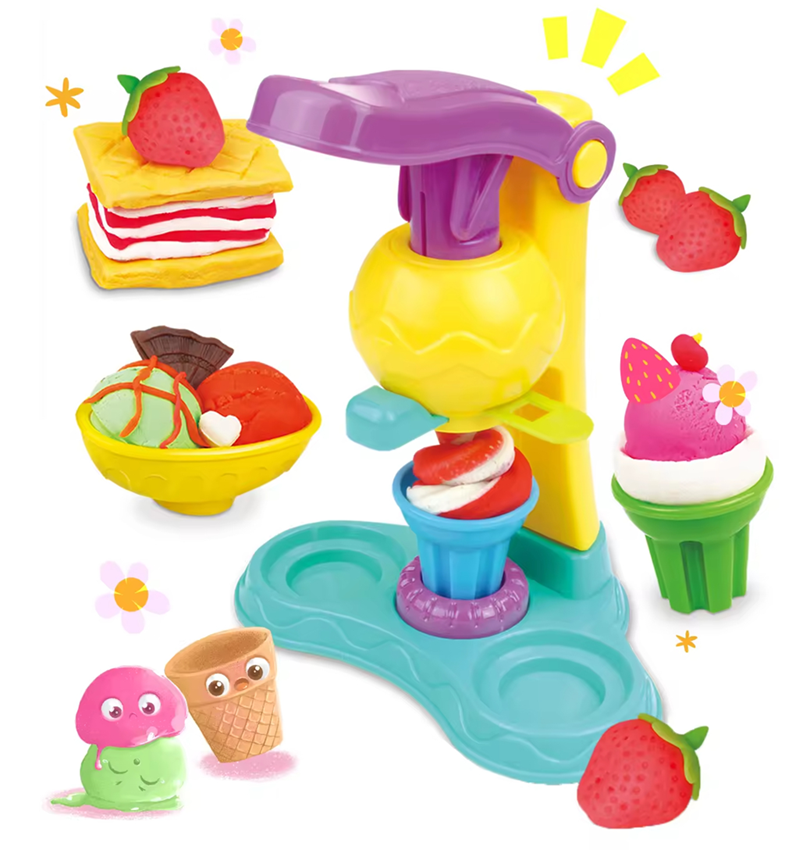 Set Infantil De Plastilina Maquina De Helados + Moldes