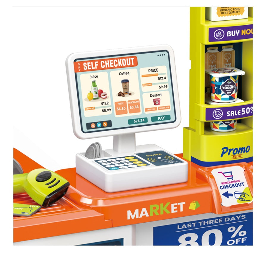 Supermercado Infantil 60 Pcs Con Carrito De Mercado