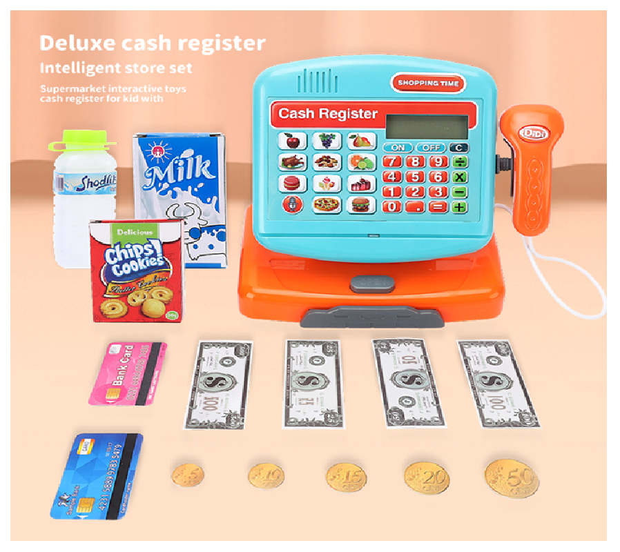 Caja Registradora Infantil Luces + Sonidos + Calculadora