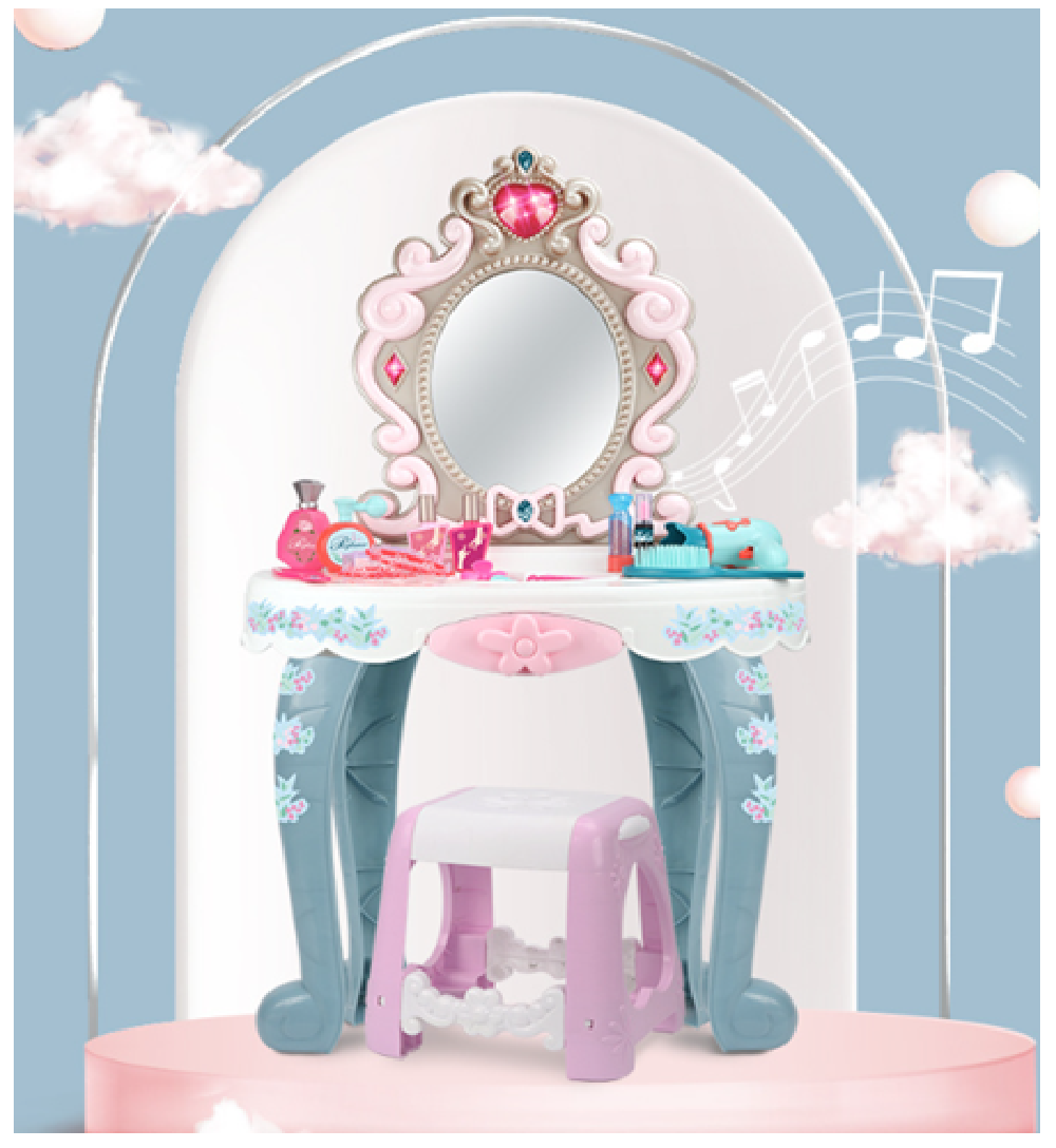 Tocador Infantil Luces Y Sonidos + Accesorios 30 Pcs