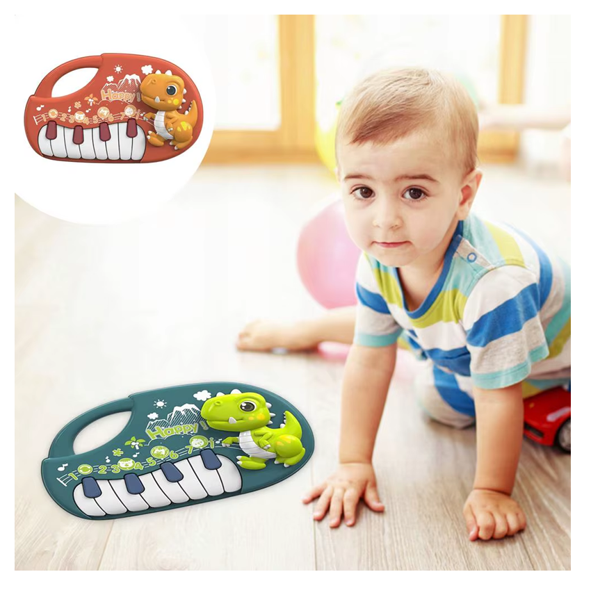 Piano Infantil Sonidos Forma De Dinosaurio Luces + Sonidos