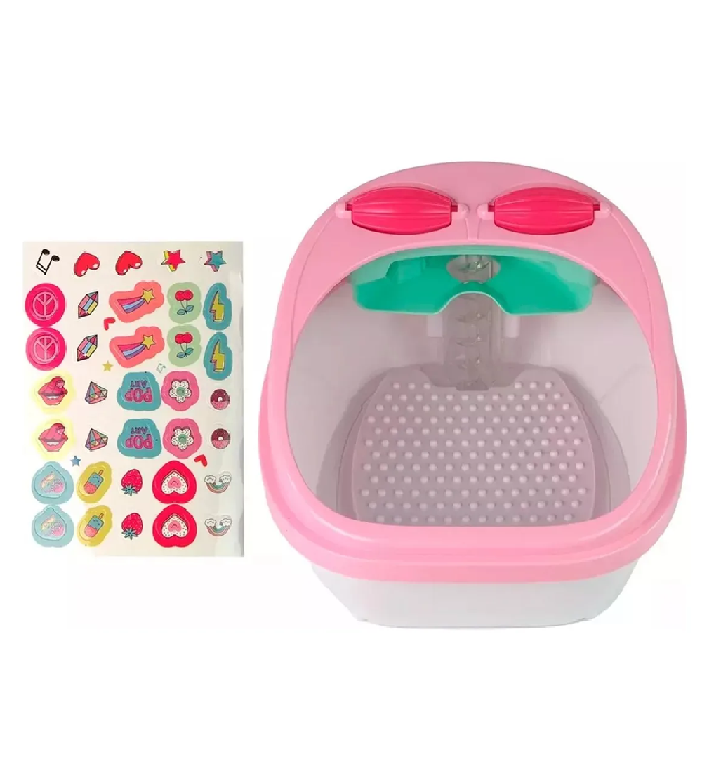 Set Spa Pies Masaje Pedicure Hidrogel Luces Juguete Burbujas