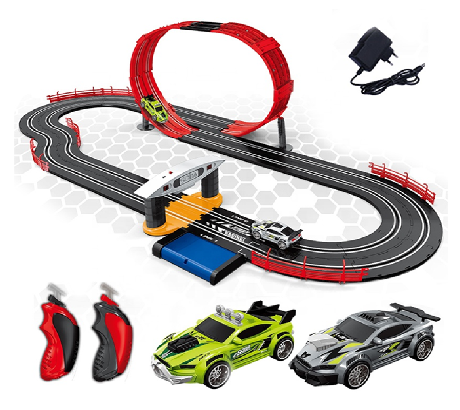 Pista De Carreras Eléctrica Topturbe 2 Carros 560 Cm