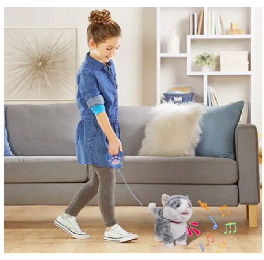Mascota Infantil Gatito Con Sonidos + Movimiento + Correa