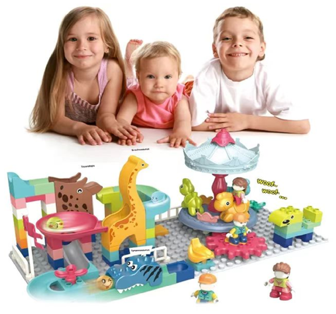 Arma Todo Bloques Parque De Dinosaurios 86 Pcs Bloque Grande