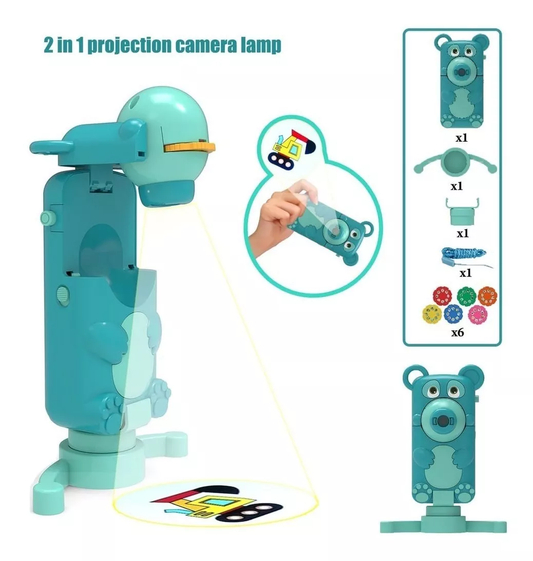 Lampara - Linterna Infantil + Proyector De Figuras