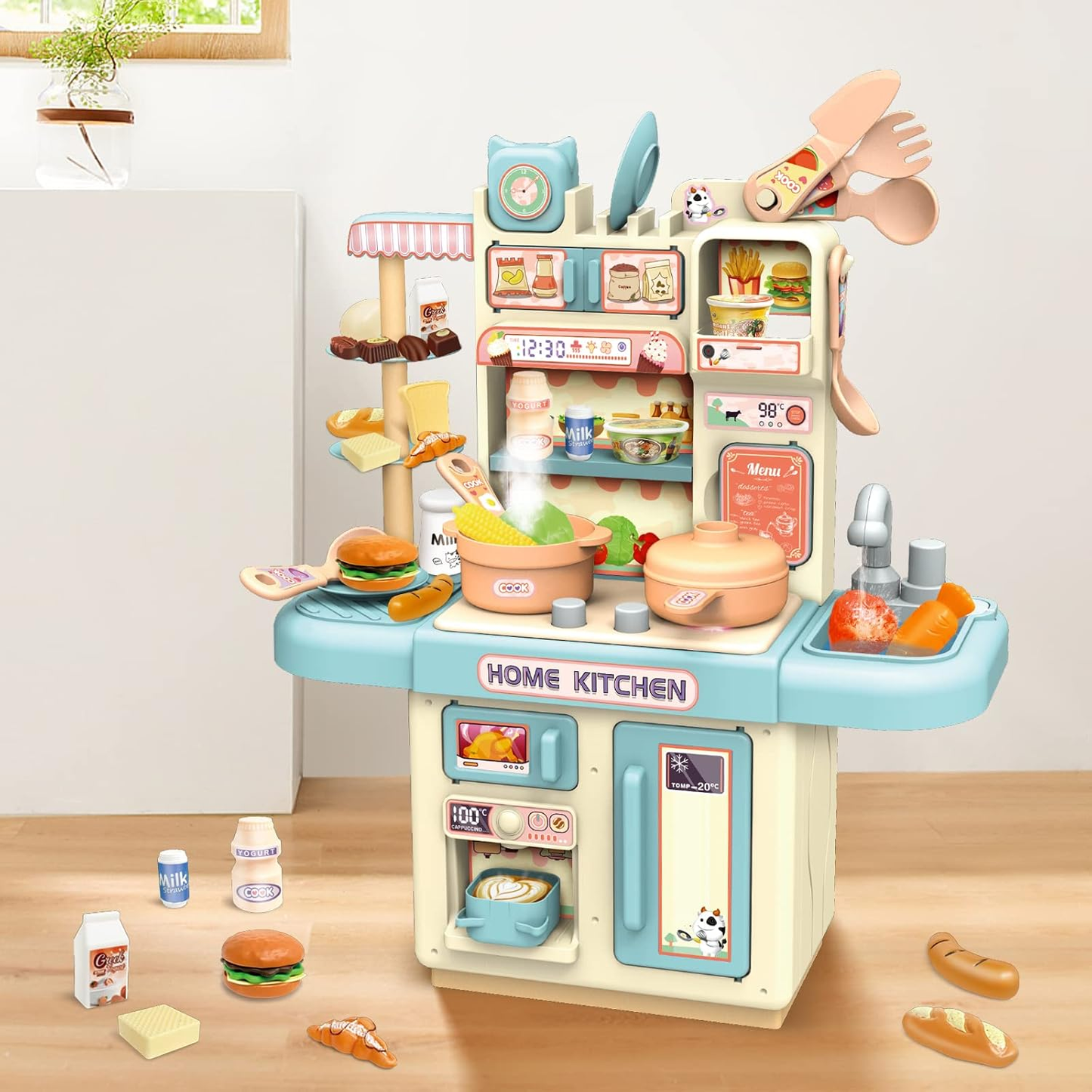 Cocina Infantil Función De Agua + Luz + Sonido + Vapor 35 Cm