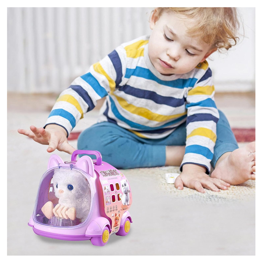 Mascota Infantil Gatito Con Sonidos + Movimiento + Maleta