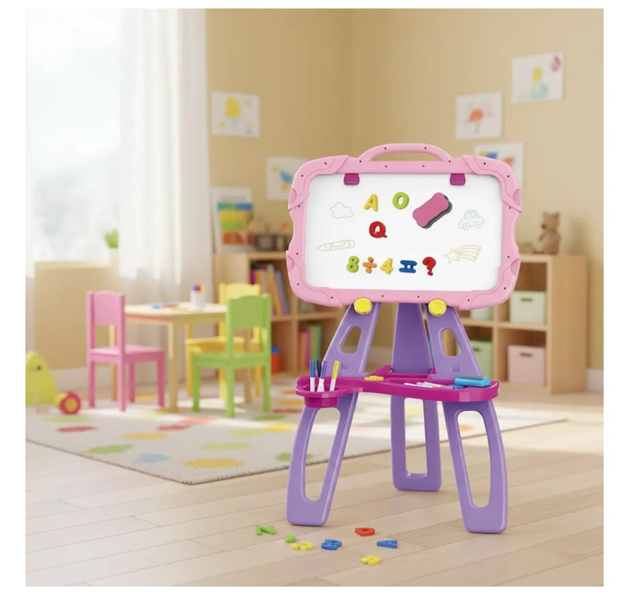 Tablero Infantil Con Atril + 60 Accesorios Imantado Borrable