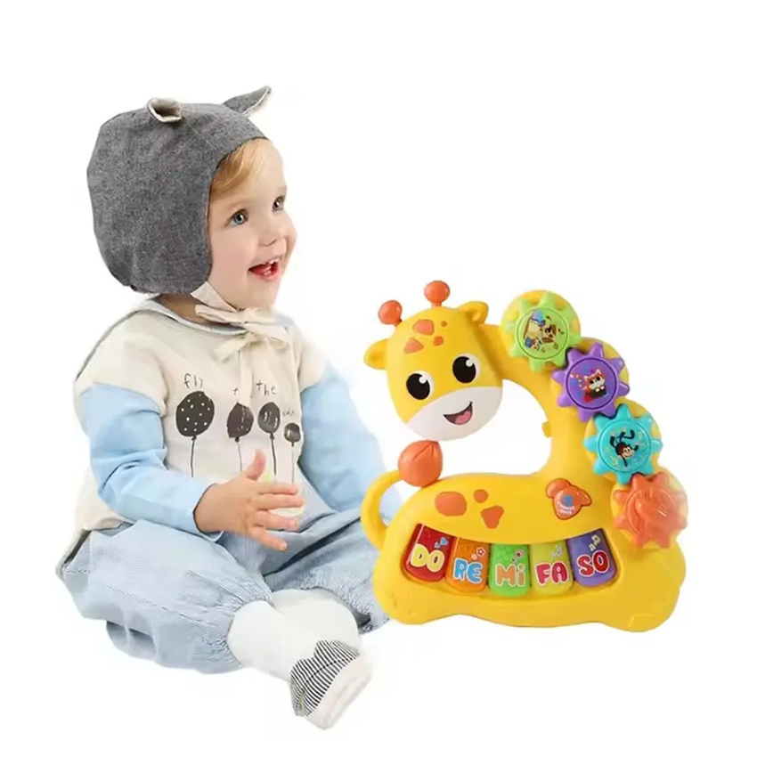 Piano Infantil Musical Con Forma De Jirafa Luz + Sonido