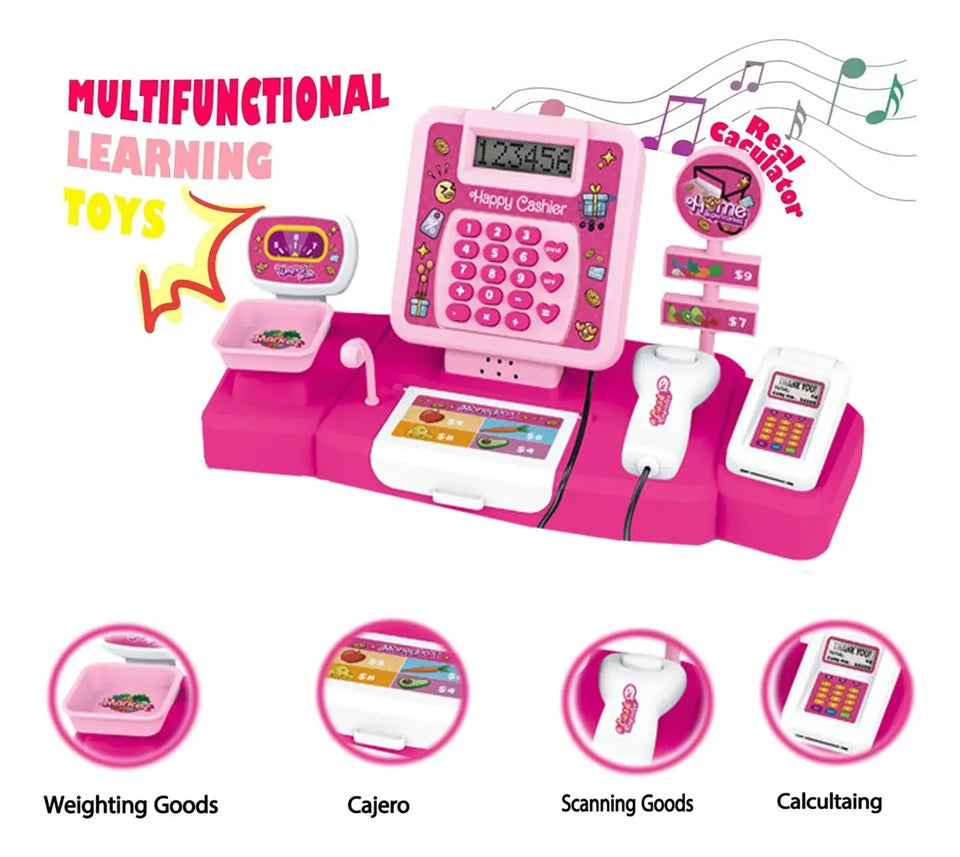 Caja Registradora Infantil Carrito + Canasta + Accesorios