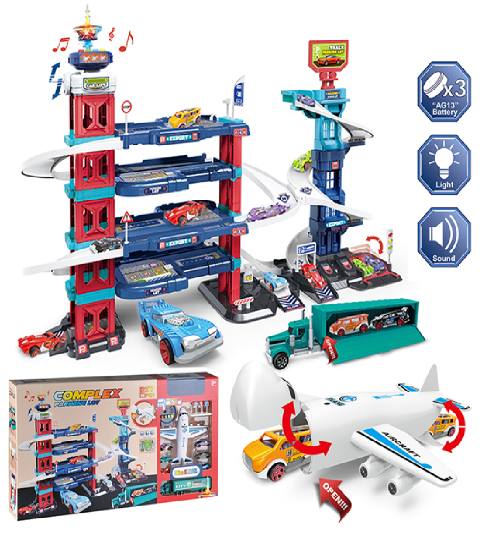 Pista Infantil Grande 95 Pcs Avión + Carros + Tractomula
