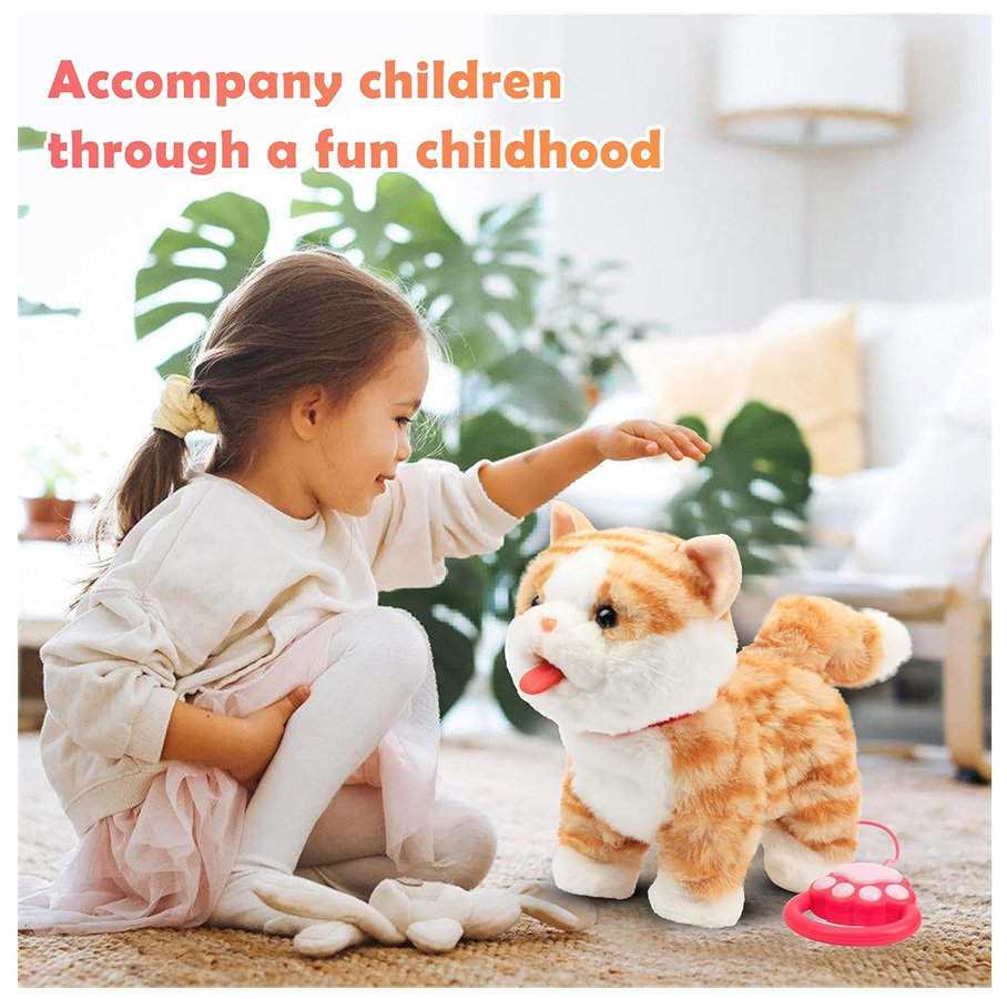 Mascota Infantil Gatito Con Sonidos + Movimiento + Correa