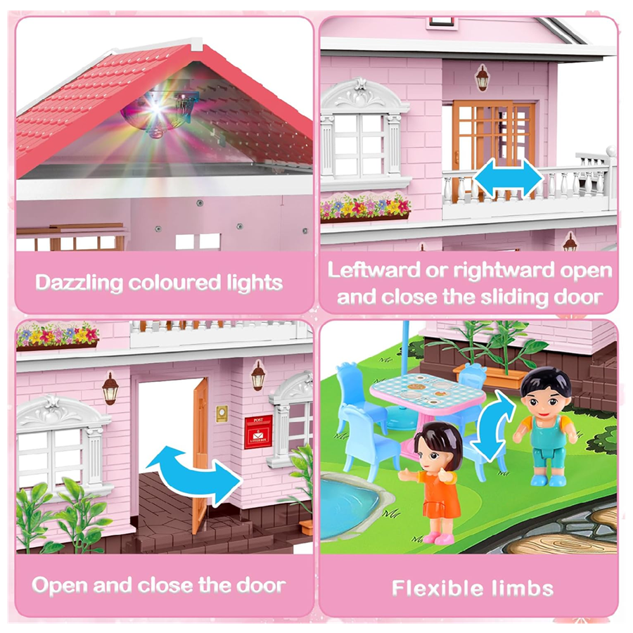 Casa De Muñecas Infantil Villa Rosada