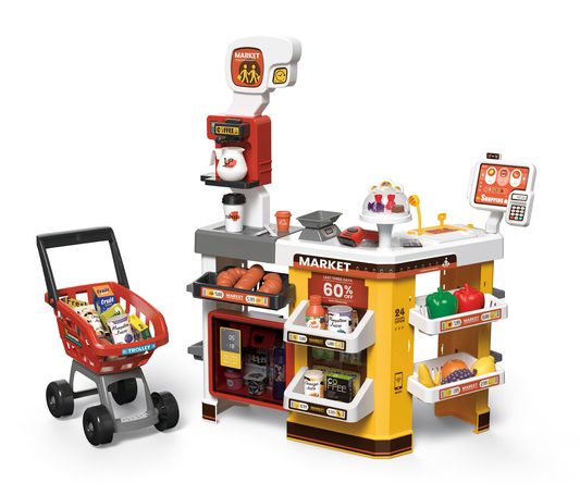 Supermercado Infantil 65 Pcs Con Carrito De Mercado